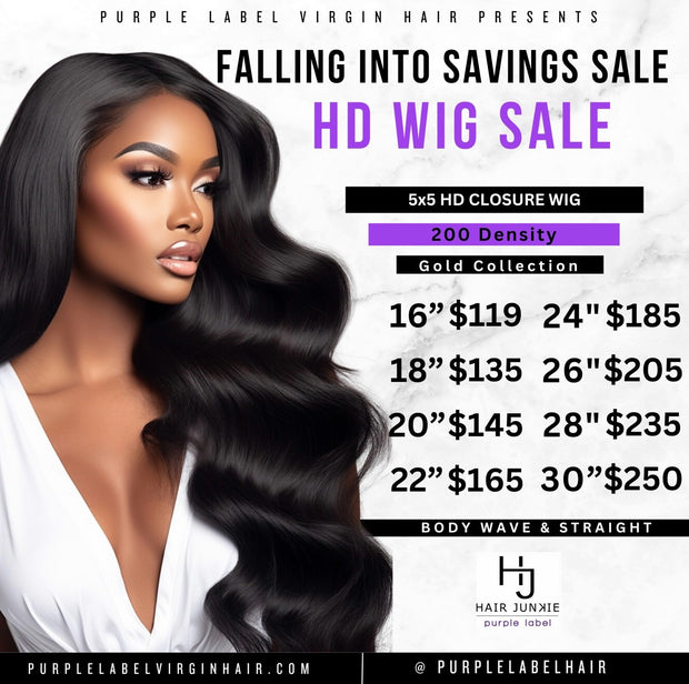 5x5 HD Closure 200 Density Wig (HOLIDAY SAVINGS SALE)