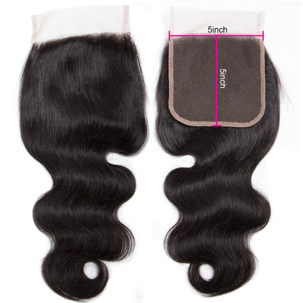 5x5 BODY WAVE TRANSPARENT CLOSURE (PLATINUM COLLECTION)