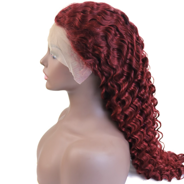 13X4 FRONTAL WIG HAWAIIAN WAVE (BURGUNDY)