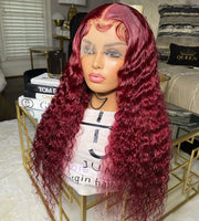 13X4 FRONTAL WIG HAWAIIAN WAVE (BURGUNDY)