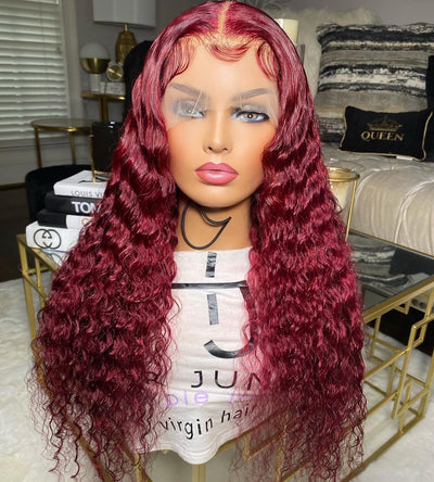 13X4 FRONTAL WIG HAWAIIAN WAVE (BURGUNDY)