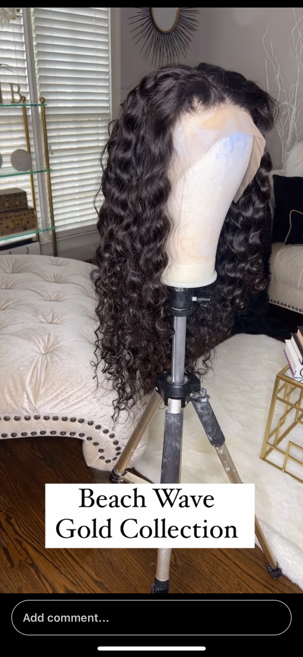 BEACH WAVE 13X4 FRONTAL WIG 200 DENSITY